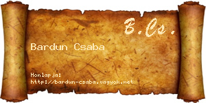 Bardun Csaba névjegykártya